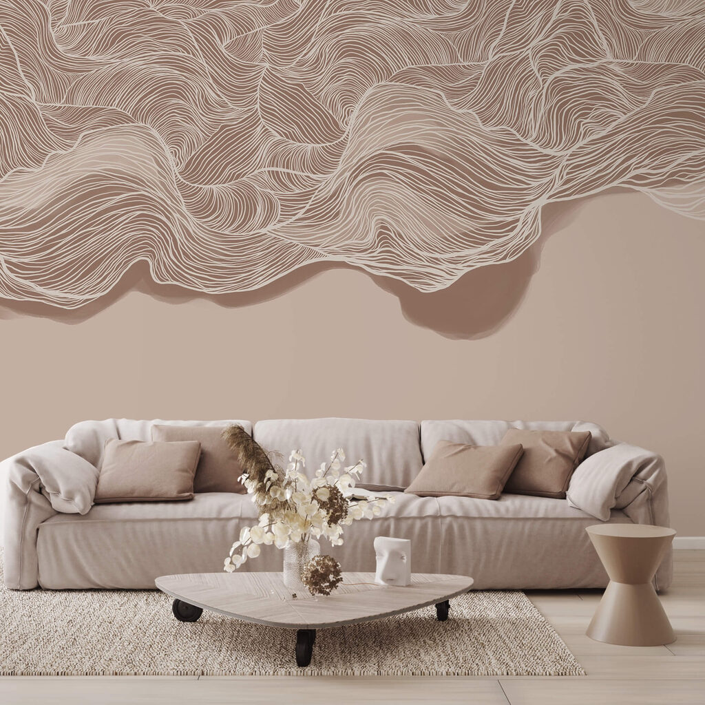 Motivo ondulato marrone e bianco Motivo ondulato marrone e bianco