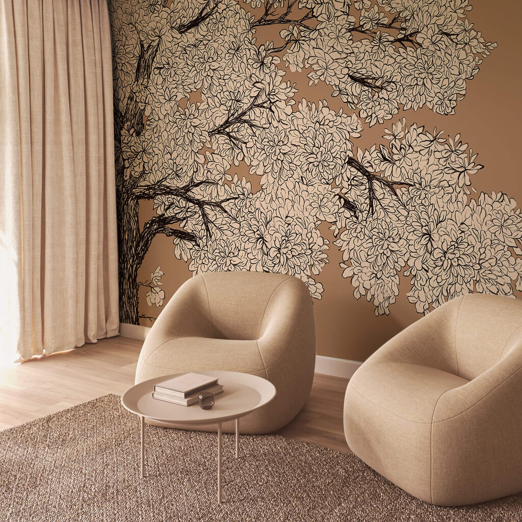 Albero con fiori bianchi Albero con fiori bianchi