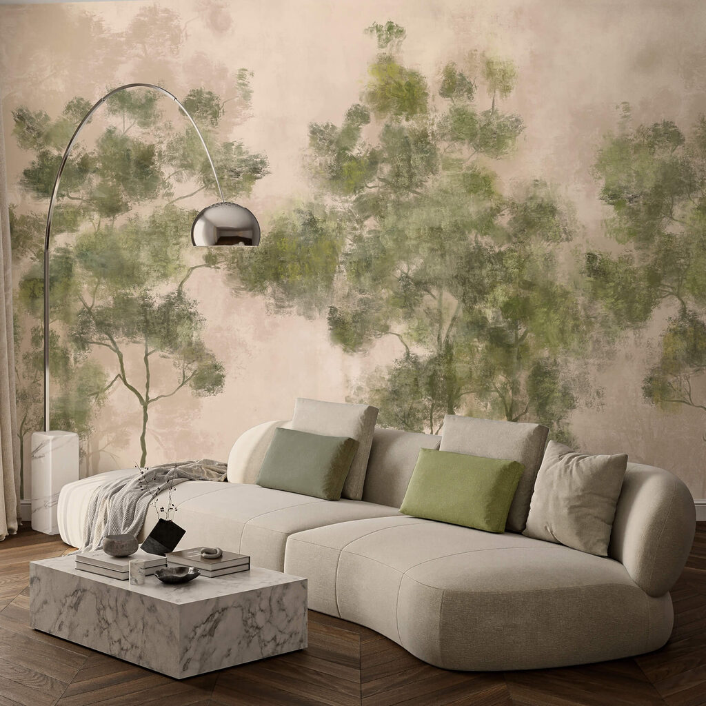 Gruppo di alberi con foglie verdi