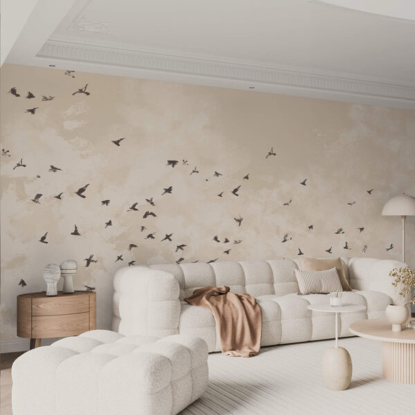 Stormo di uccelli nel cielo