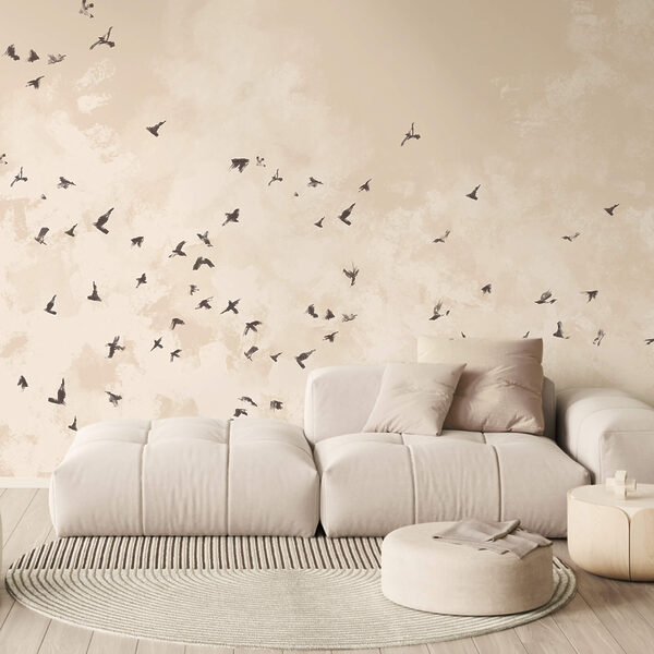 Stormo di uccelli nel cielo