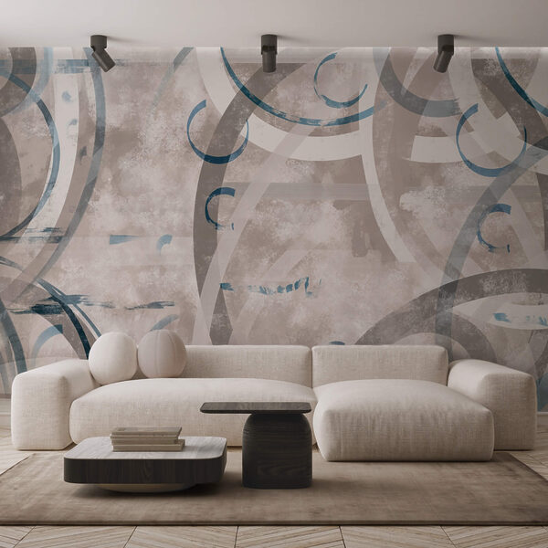 Vortici e cerchi grigi e blu