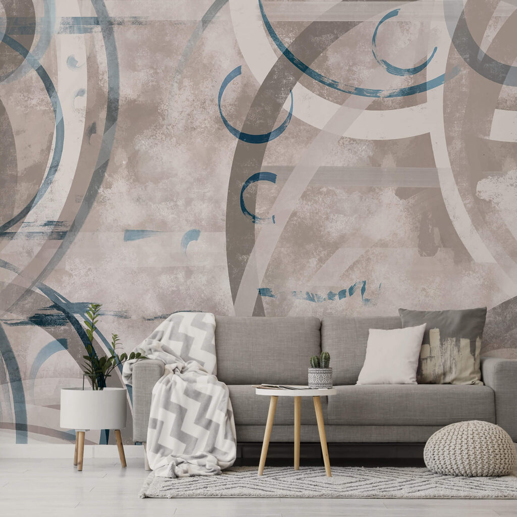 Vortici e cerchi grigi e blu