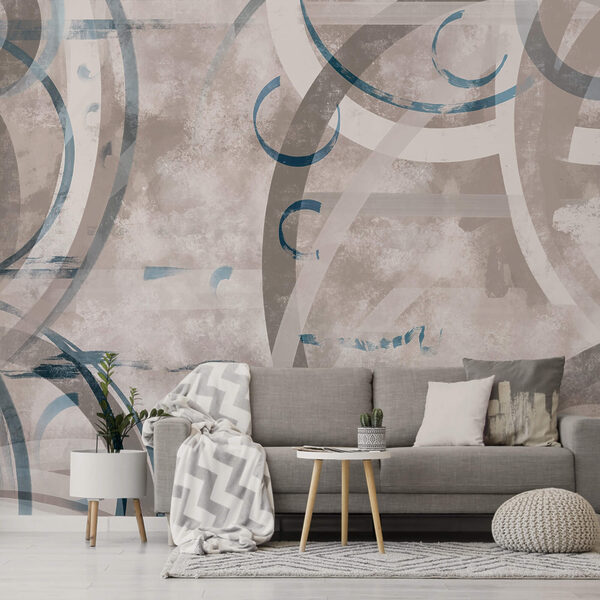 Vortici e cerchi grigi e blu