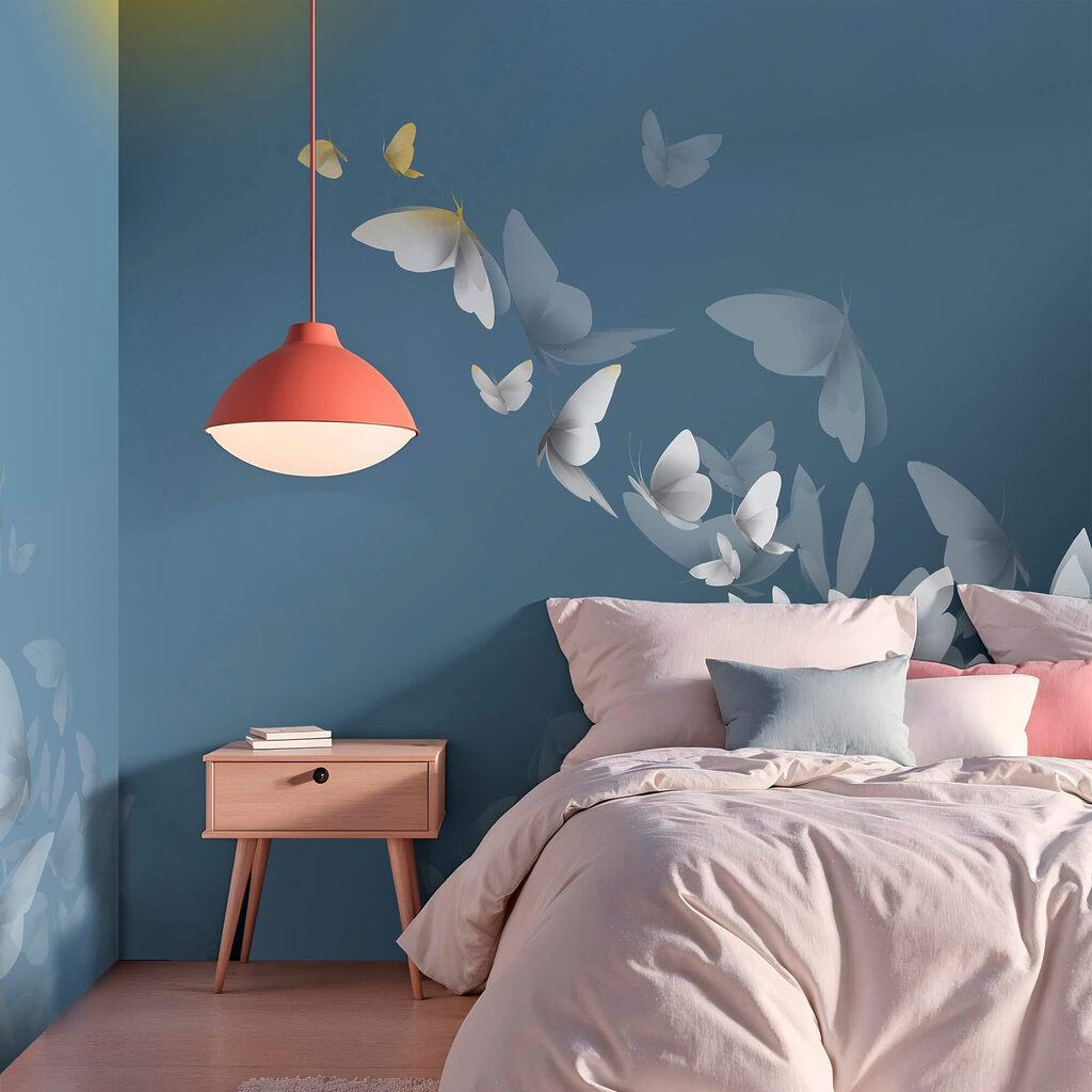 Gruppo di farfalle che volano nel cielo Gruppo di farfalle che volano nel cielo