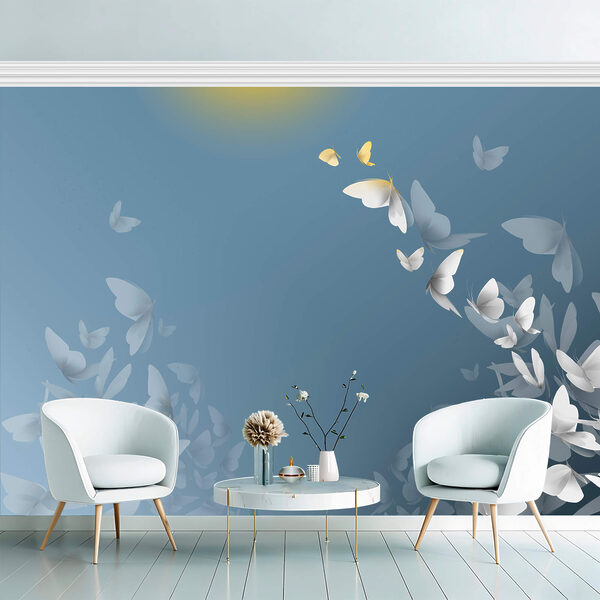 Gruppo di farfalle che volano nel cielo Gruppo di farfalle che volano nel cielo