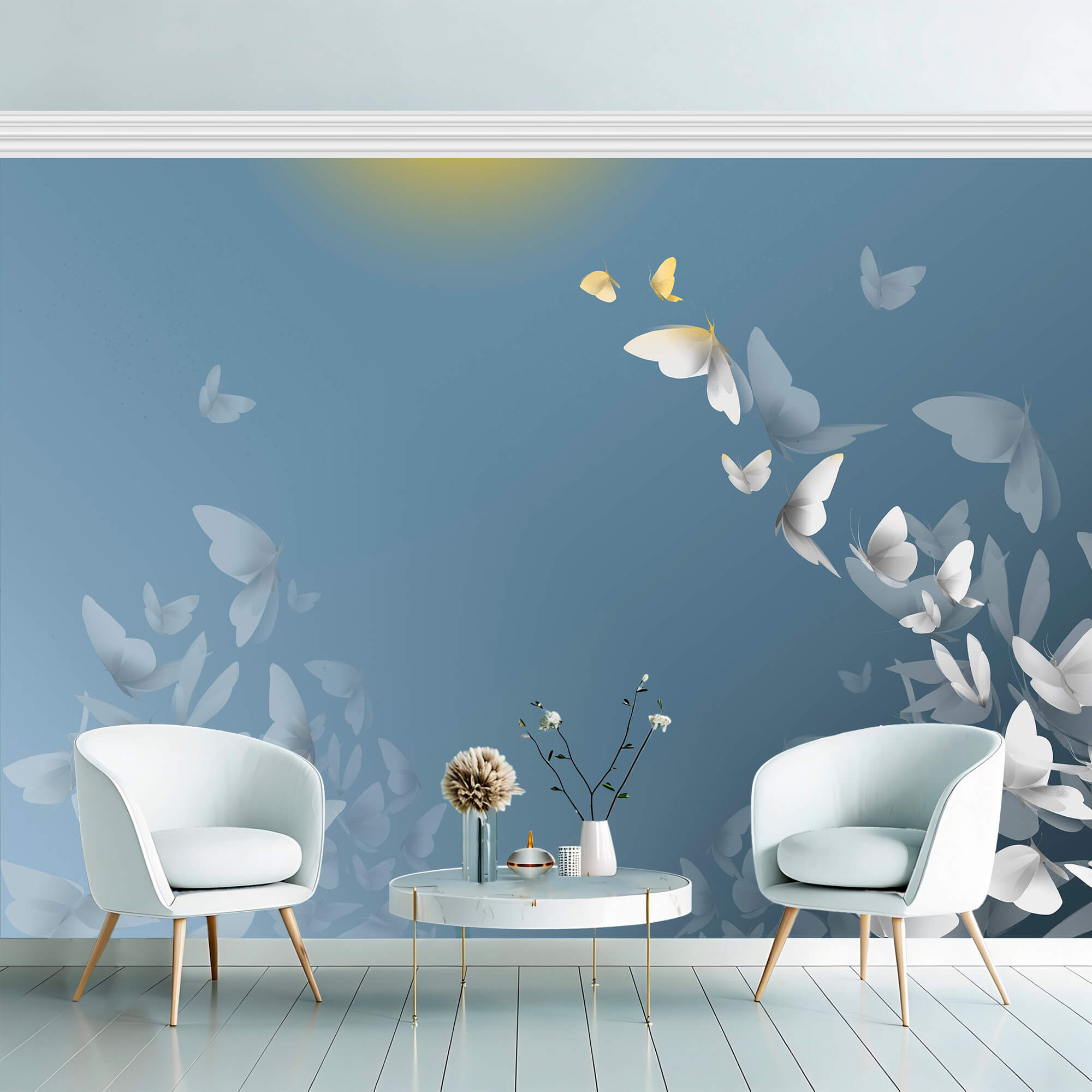 Gruppo di farfalle che volano nel cielo Gruppo di farfalle che volano nel cielo