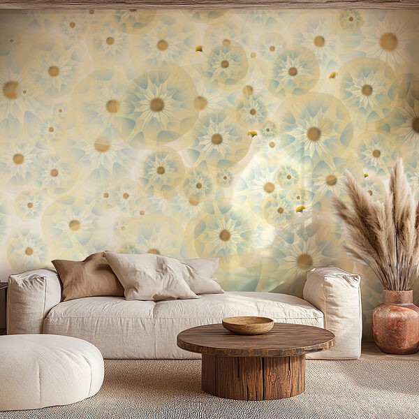 Gruppo di fiori con colori giallo e blu