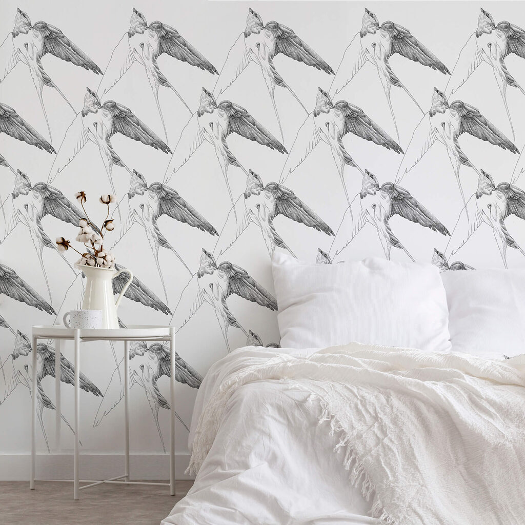 Gruppo di uccelli con le ali