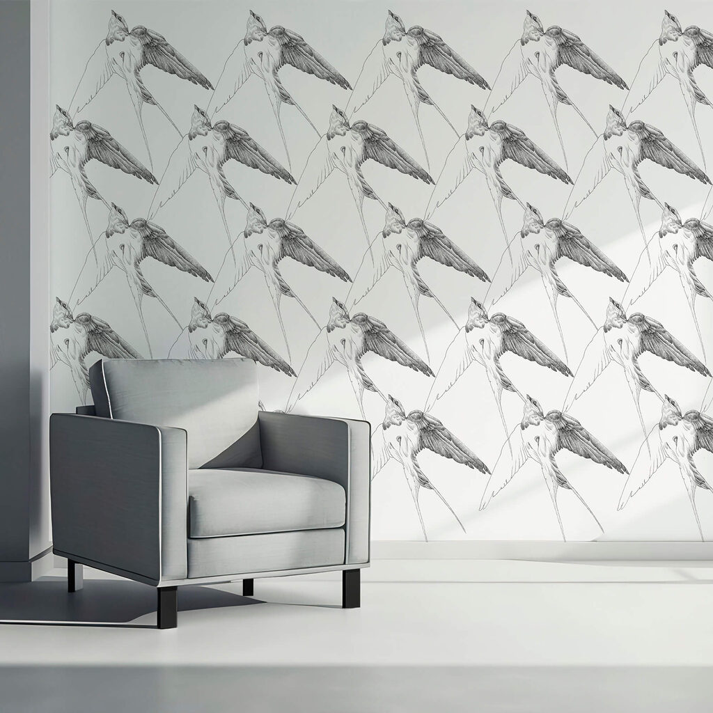 Gruppo di uccelli con le ali