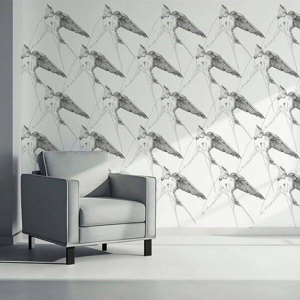 Gruppo di uccelli con le ali