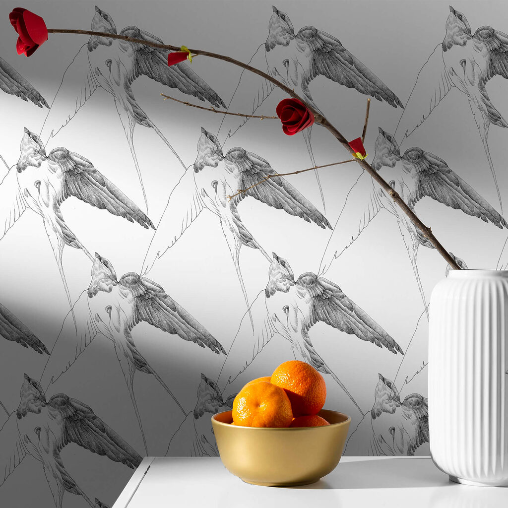 Gruppo di uccelli con le ali