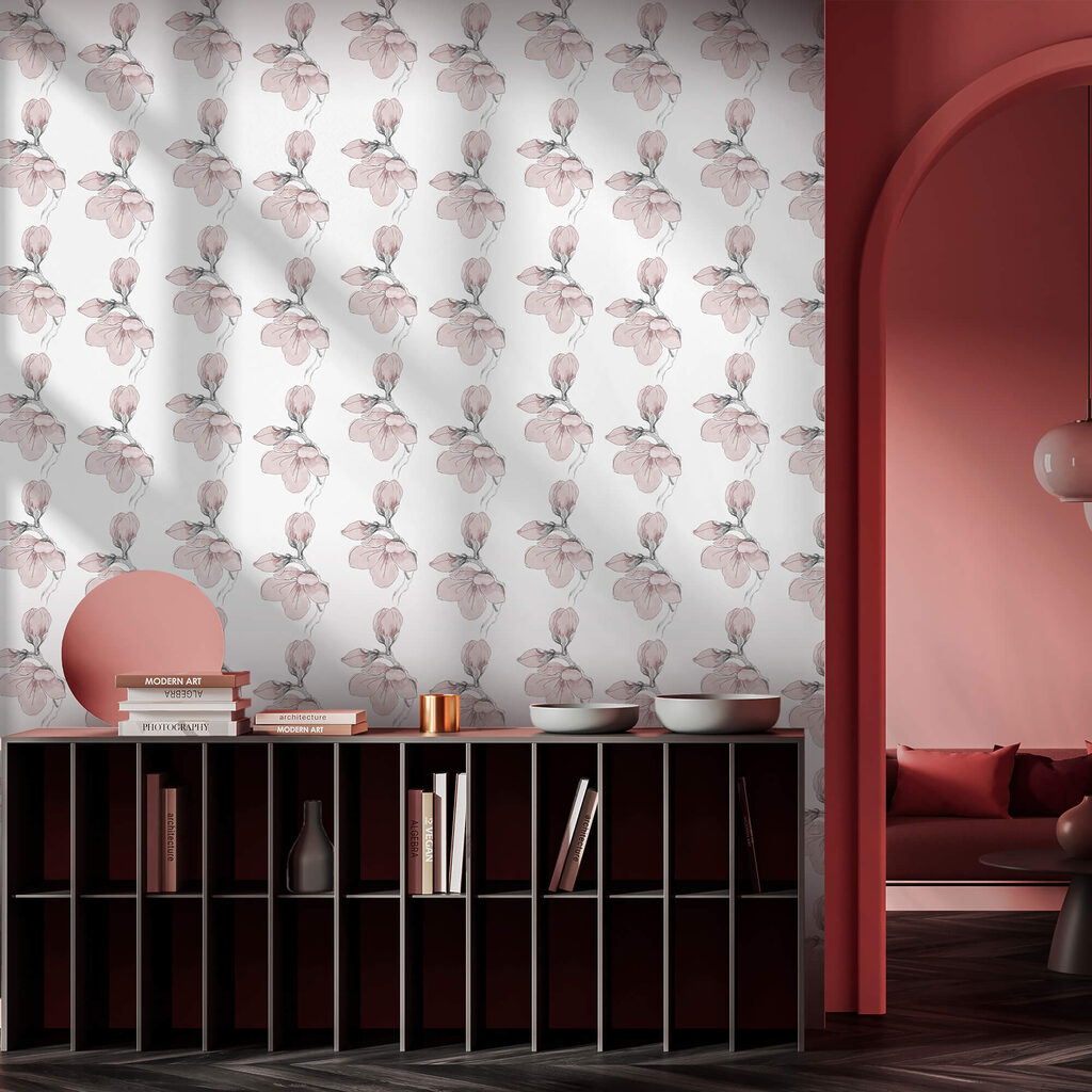 Motivo floreale su sfondo bianco Motivo floreale su sfondo bianco