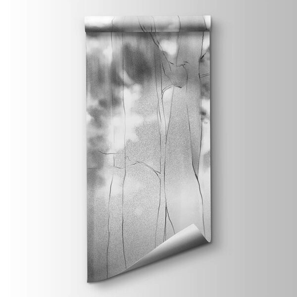 Black and white image of trees