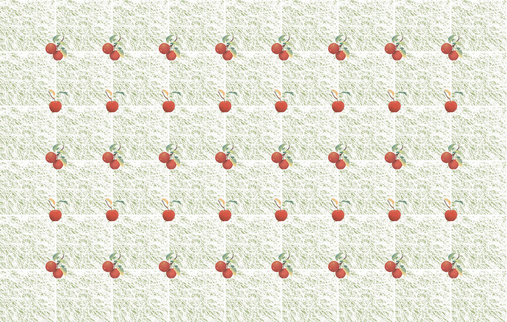 Pattern of red apples