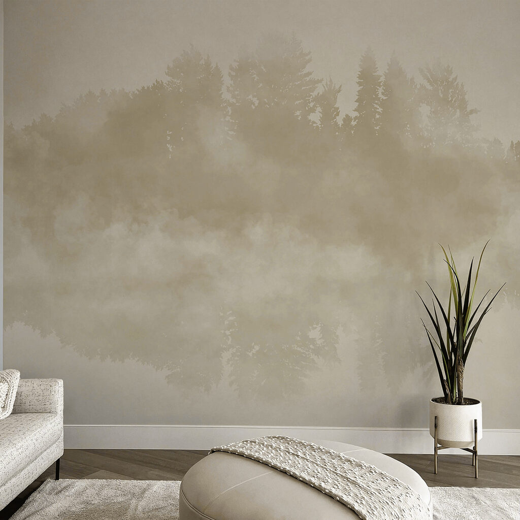 Nube di fumo e alberi