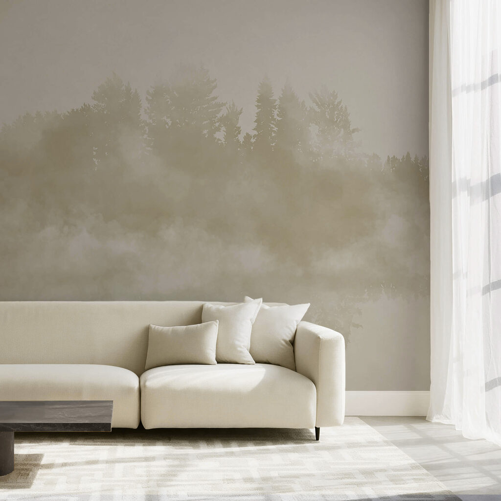 Nube di fumo e alberi