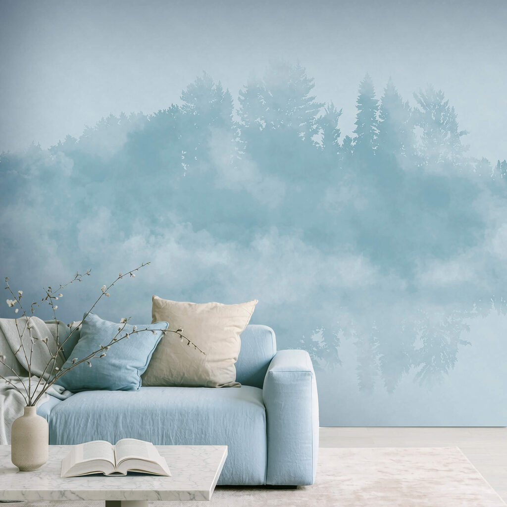 Nube di fumo e alberi