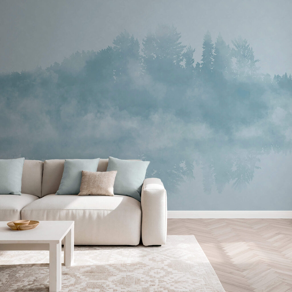 Nube di fumo e alberi