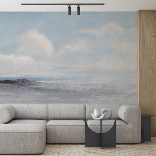 Paesaggio con cielo nuvoloso