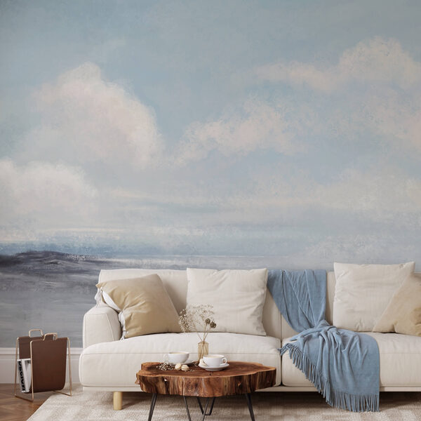 Paesaggio con cielo nuvoloso