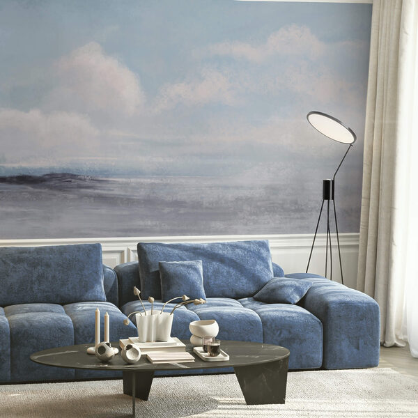 Paesaggio con cielo nuvoloso