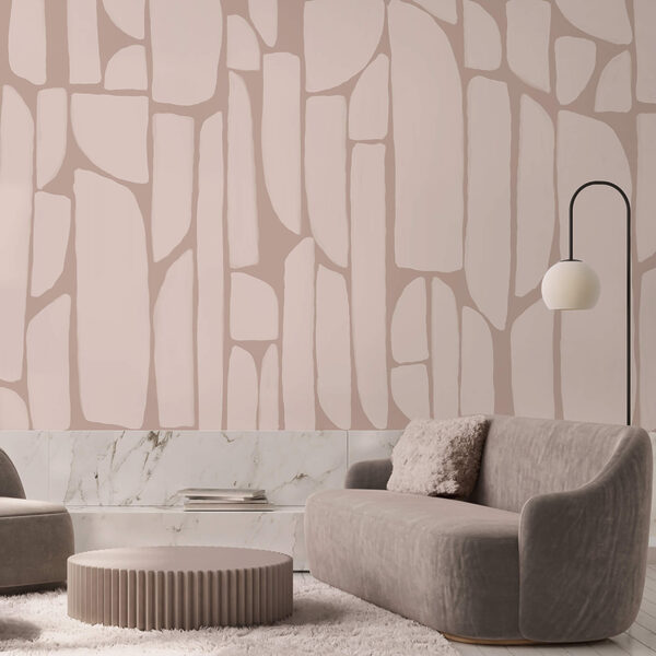 Motivo composto da forme bianche e rosa