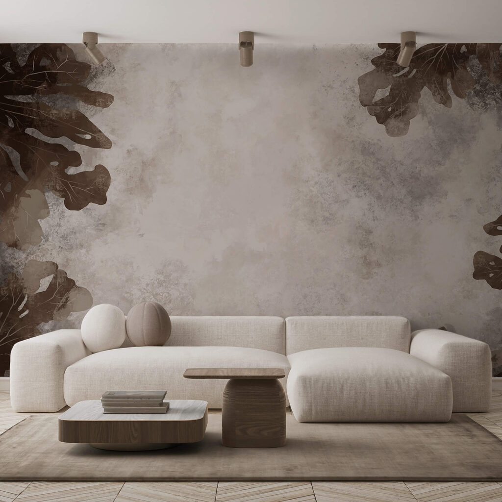 Foglie marroni su una superficie bianca