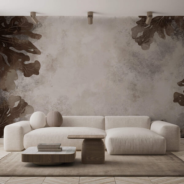 Foglie marroni su una superficie bianca