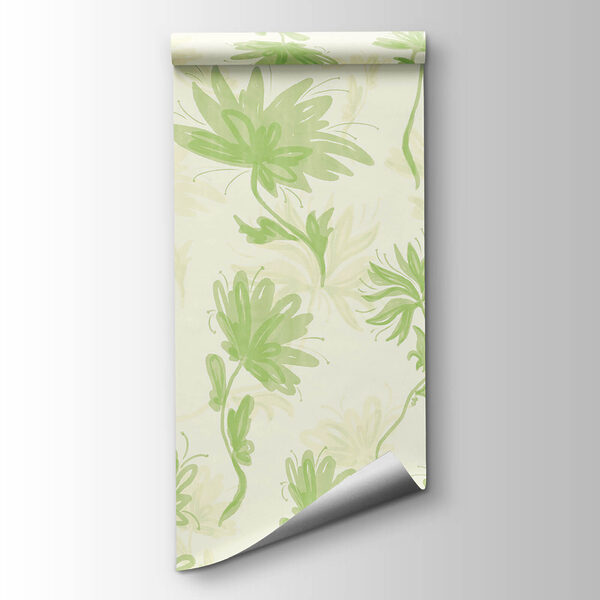 Green and white floral pattern Green and white floral pattern