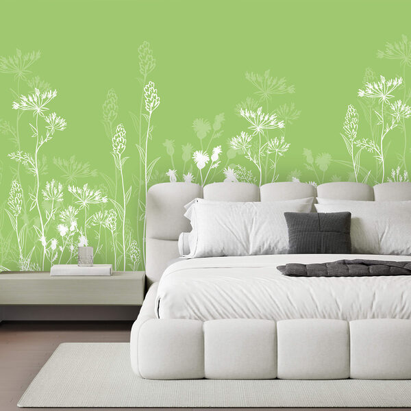 Fiori bianchi su sfondo verde