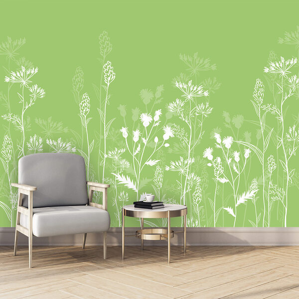 Fiori bianchi su sfondo verde