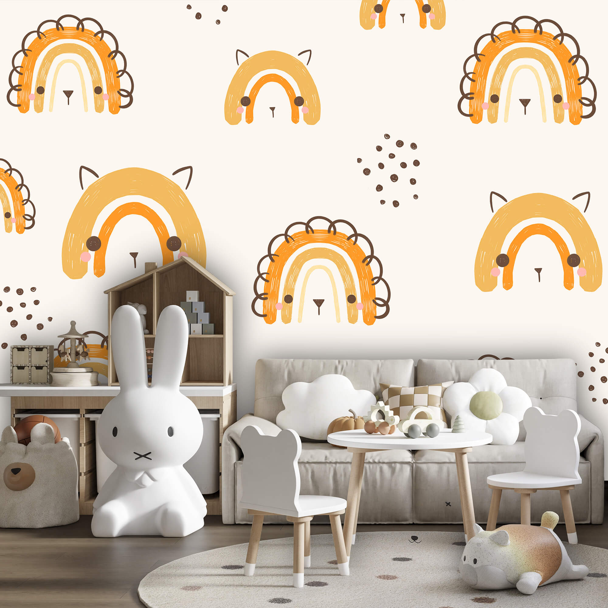 Motivo con animali dei cartoni animati