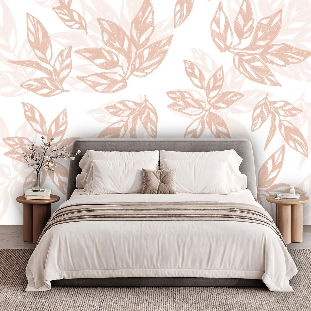 Motivo di foglie su sfondo bianco