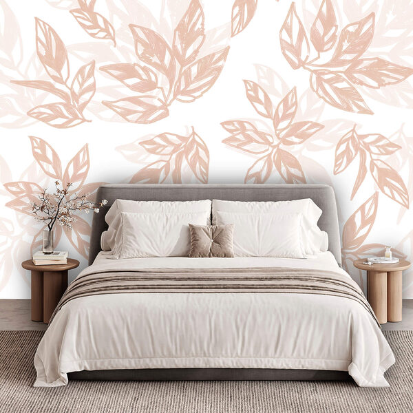 Motivo di foglie su sfondo bianco