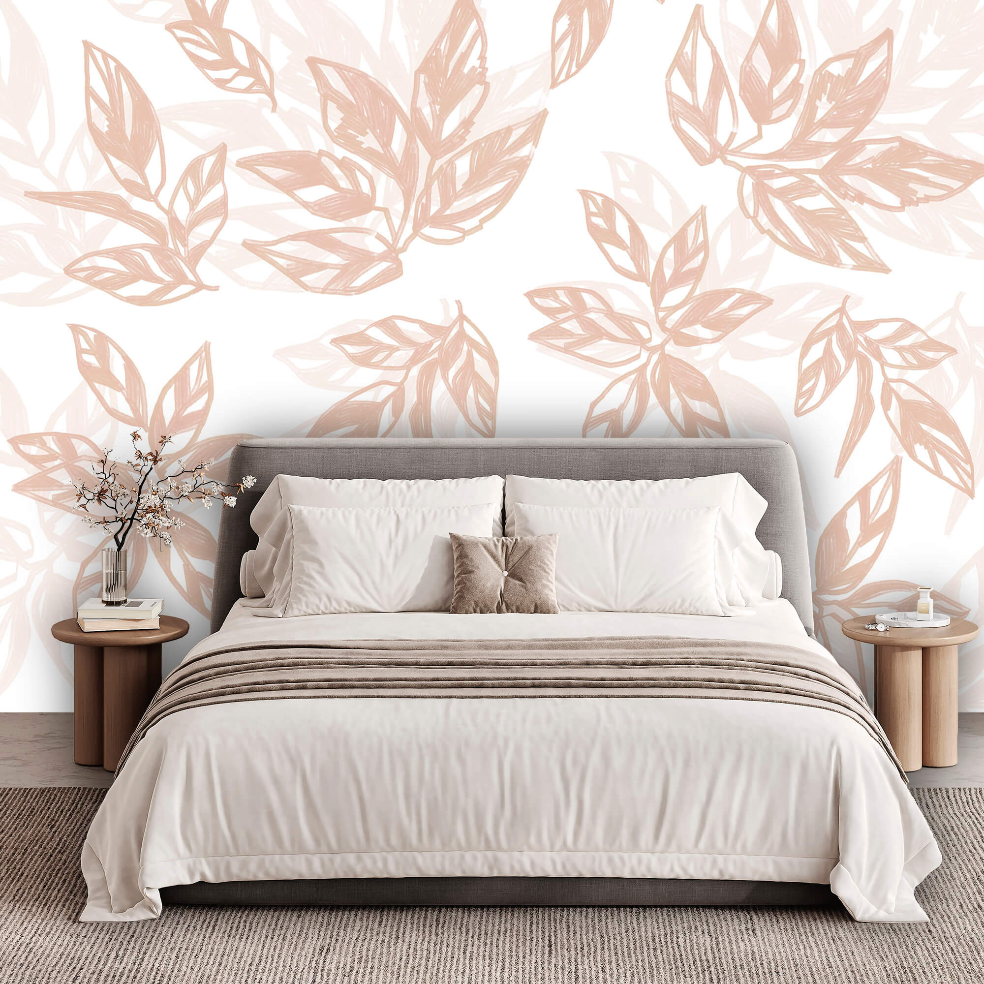 Motivo di foglie su sfondo bianco