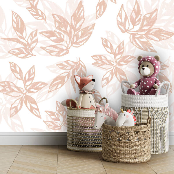 Motivo di foglie su sfondo bianco