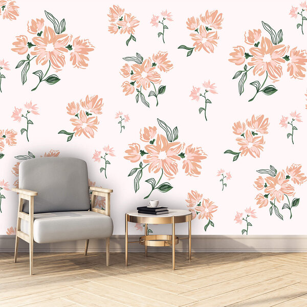 Motivo floreale su sfondo bianco