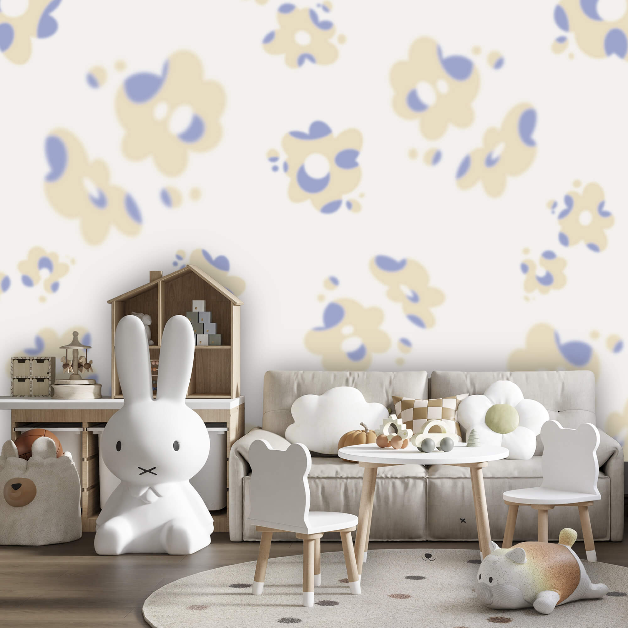 Motivo floreale su sfondo bianco