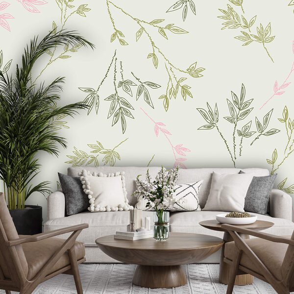 Motivo di foglie su sfondo bianco