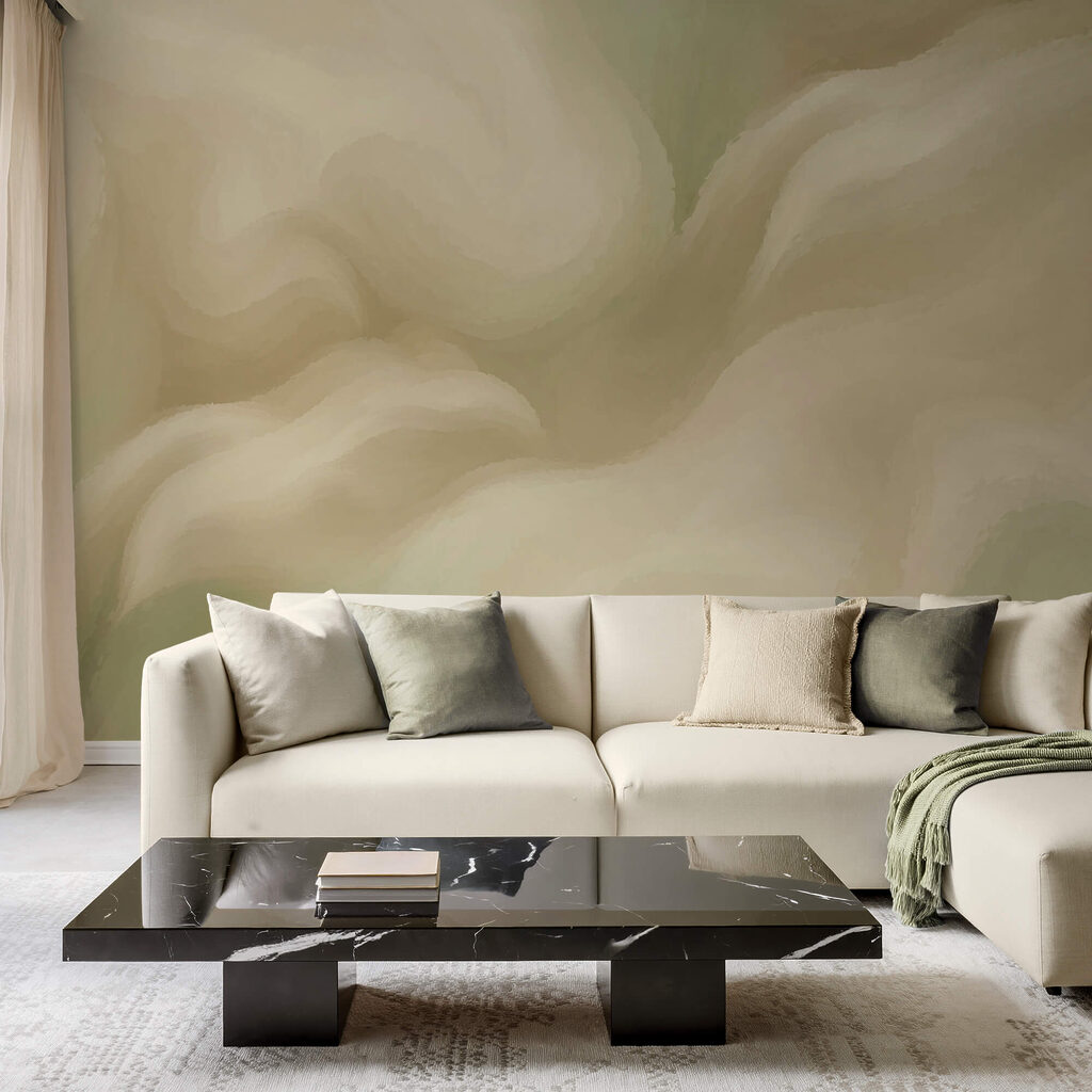 Uno stile astratto morbido e fluido dai toni chiari