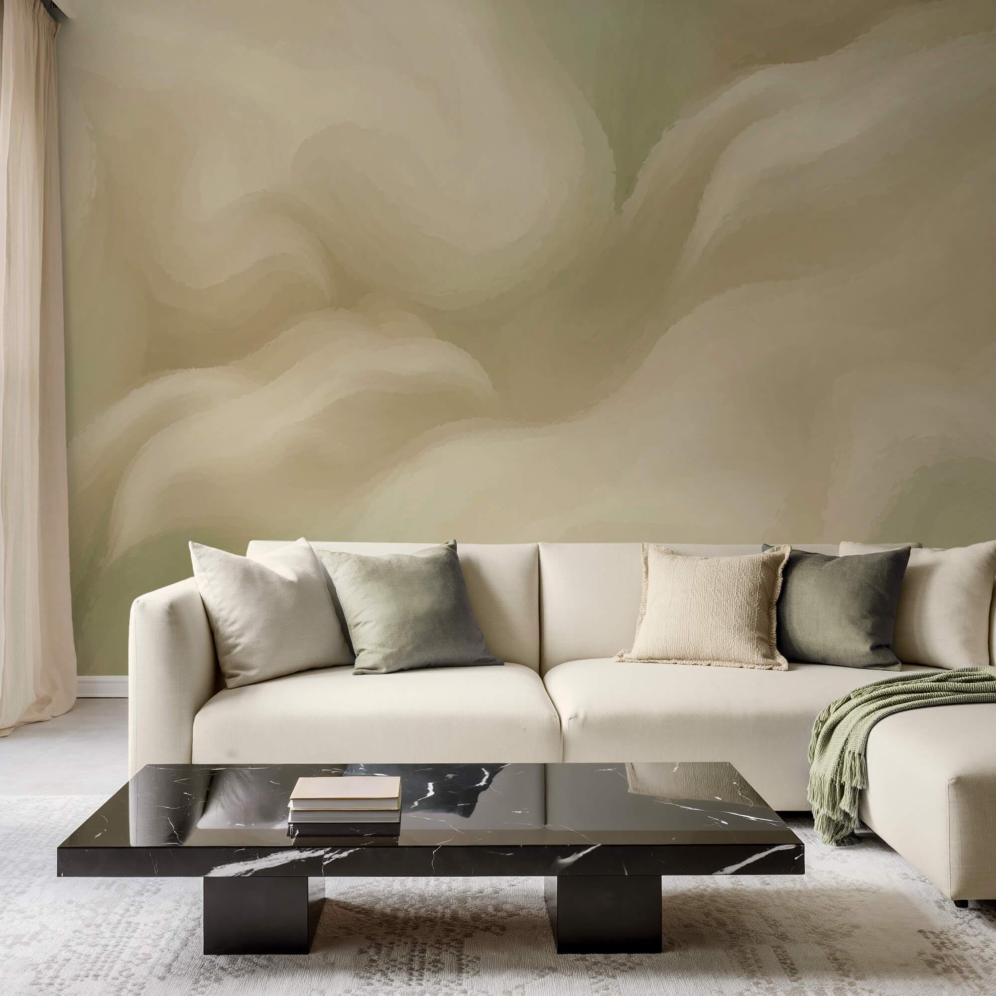 Uno stile astratto morbido e fluido dai toni chiari