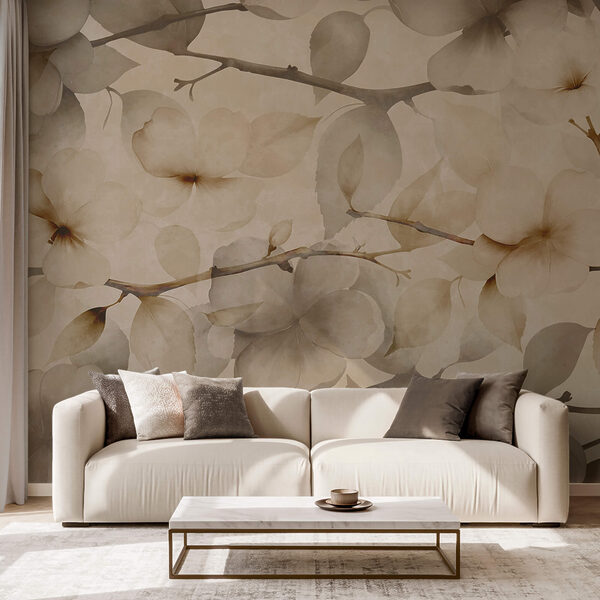 Motivi floreali delicati su uno sfondo tenue