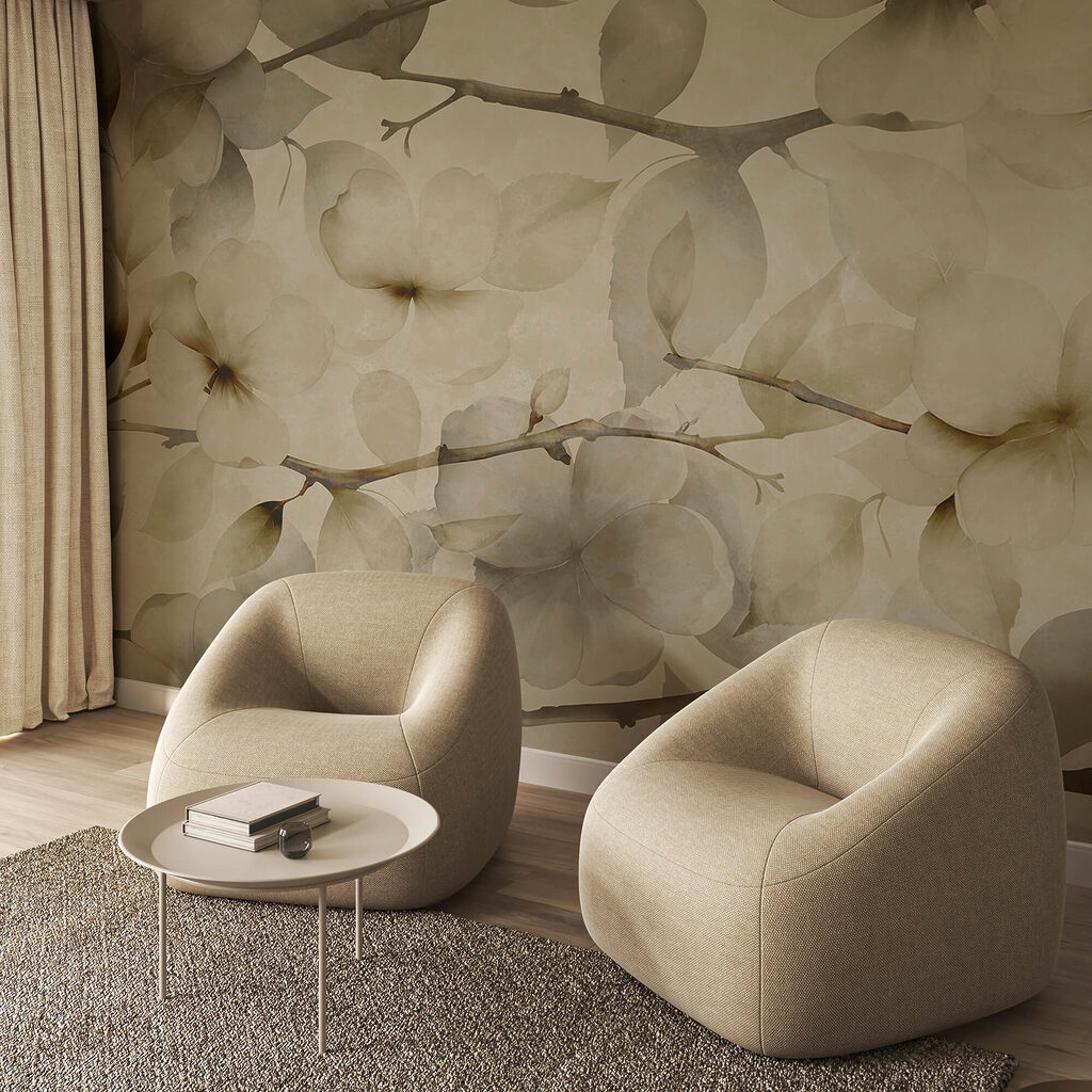 Motivi floreali delicati su uno sfondo tenue