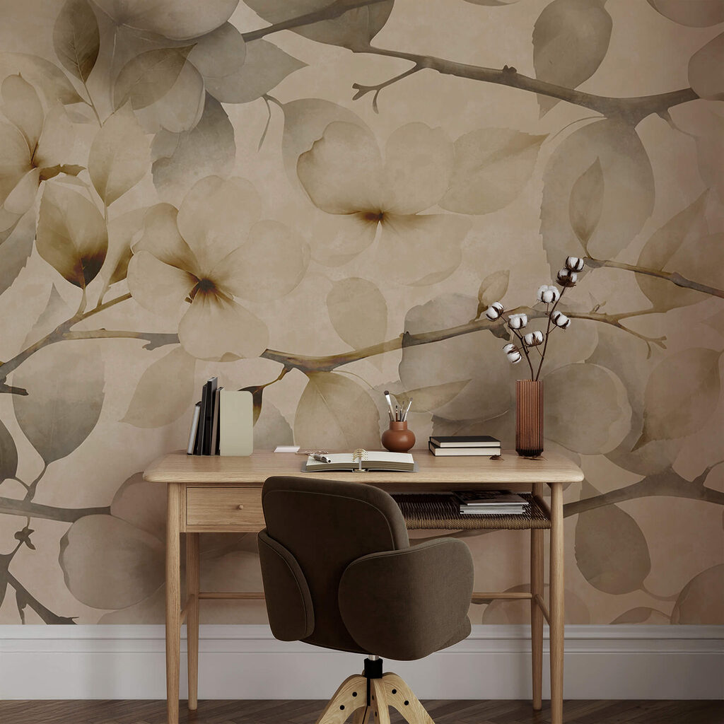 Motivi floreali delicati su uno sfondo tenue