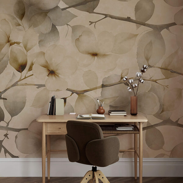 Motivi floreali delicati su uno sfondo tenue