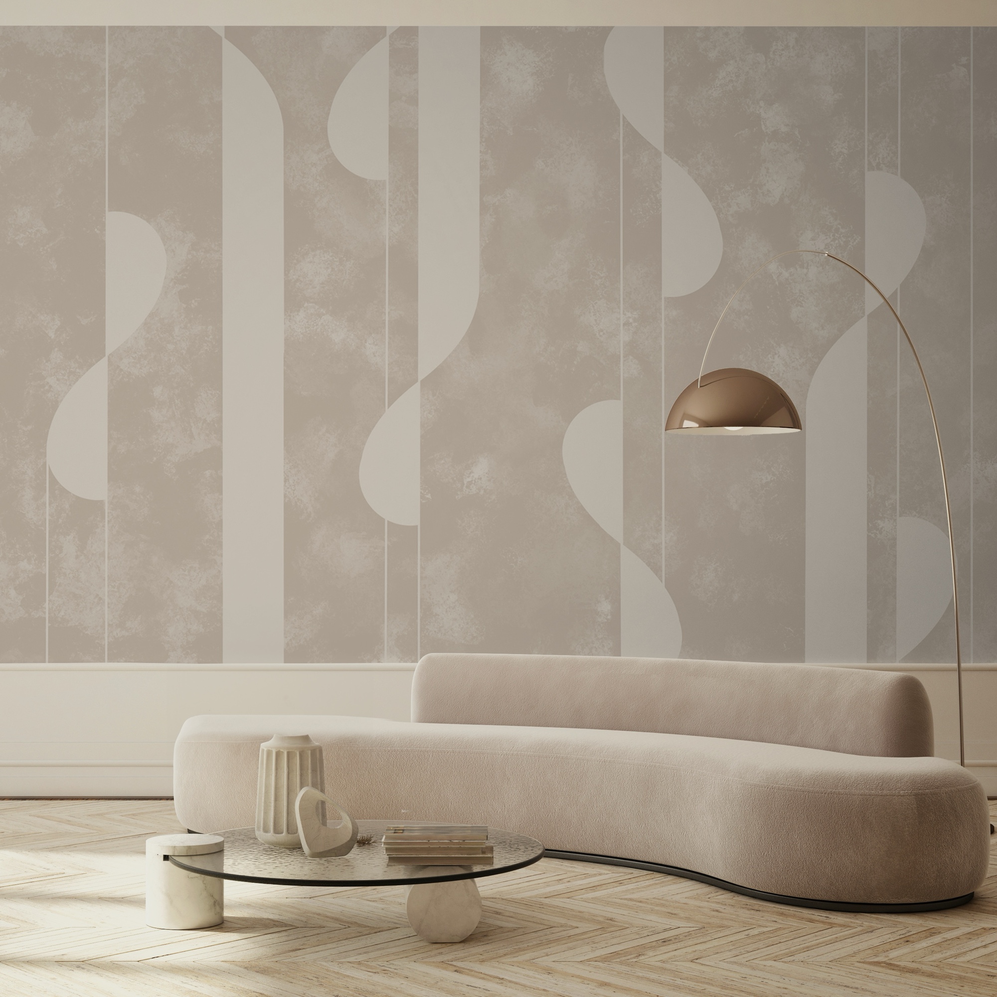 Forme astratte in tenui tonalità di beige