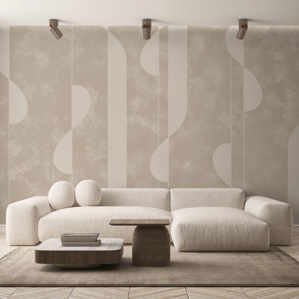 Forme astratte in tenui tonalità di beige