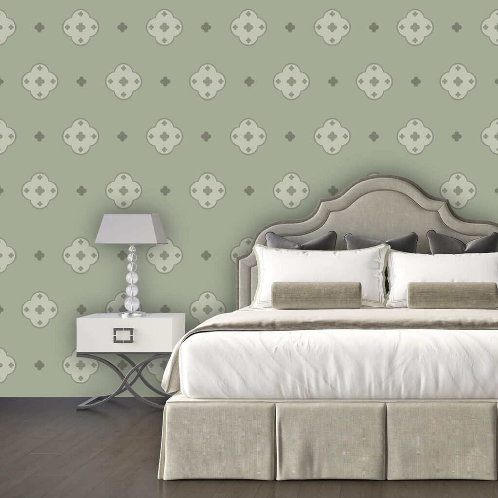 Motivo a croci su sfondo verde