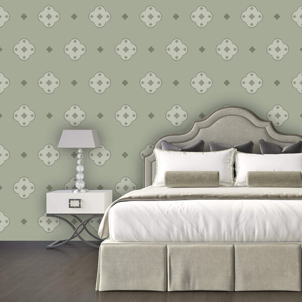 Motivo a croci su sfondo verde